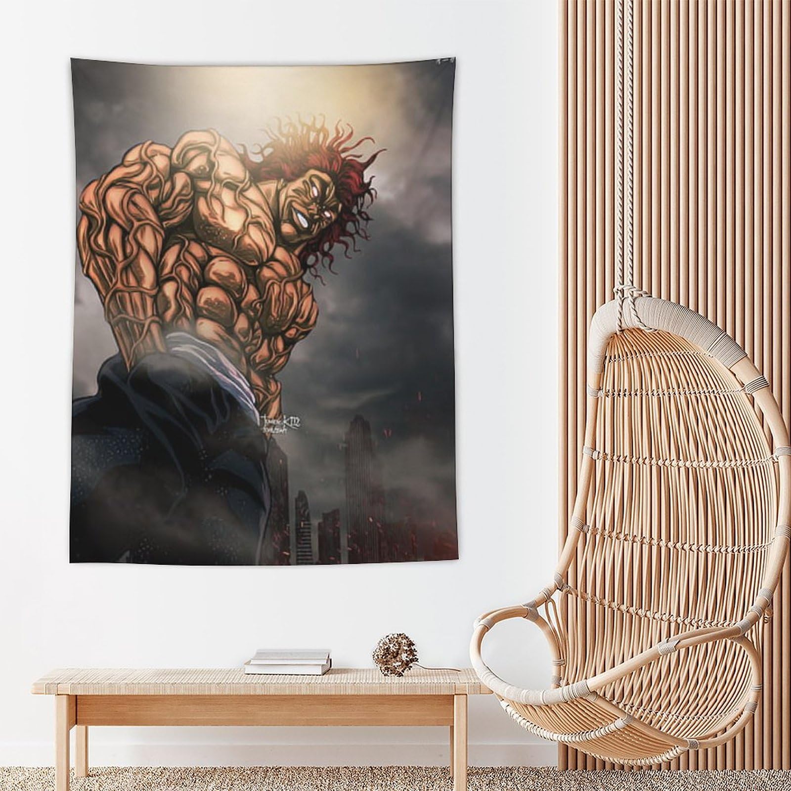 Amazon.co.jp: 範馬 刃牙 格闘 範馬勇次郎 タペストリー 壁掛け 人気